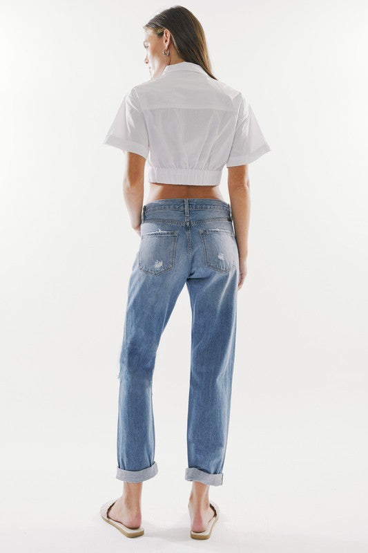 Mid Rise Classic Boyfriend Jeans