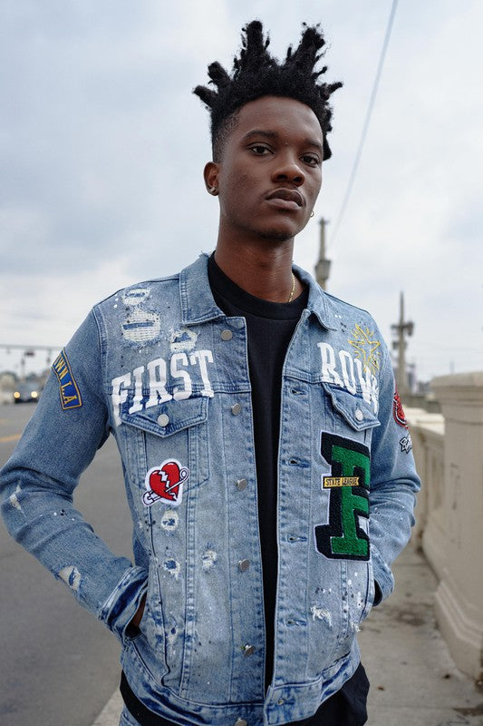 Varsity Patches Denim Jacket Nowlet