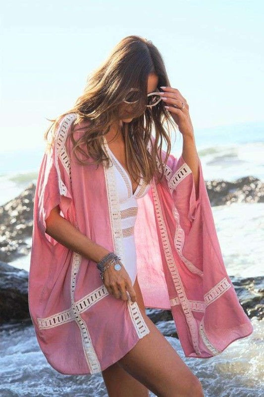 Printed Short Sleeve Kimono