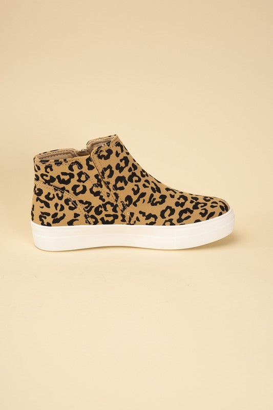 Route-S High Top Leopard Sneakers