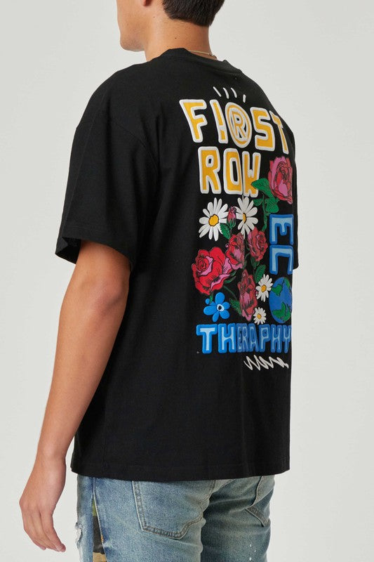 Flower Embroidered Puff Tee