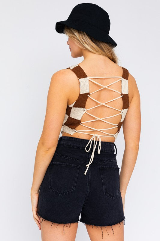 Lace Back Crochet Top