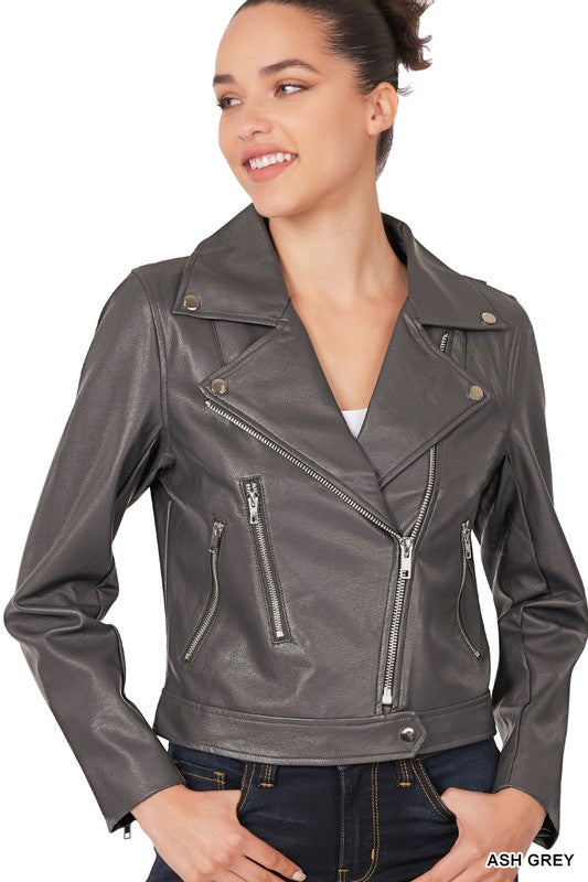 Vegan Leather Moto Jacket