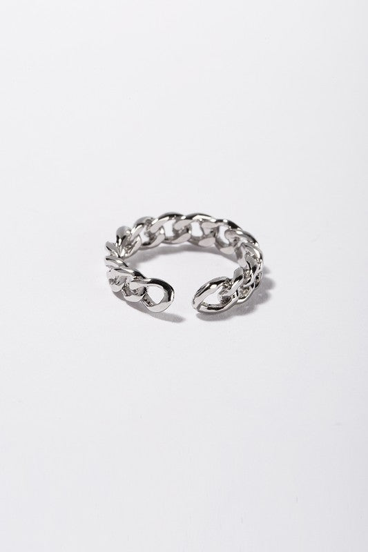 Open chain ring - silver