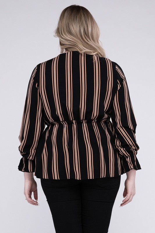 Striped Top With Ruffled Hem