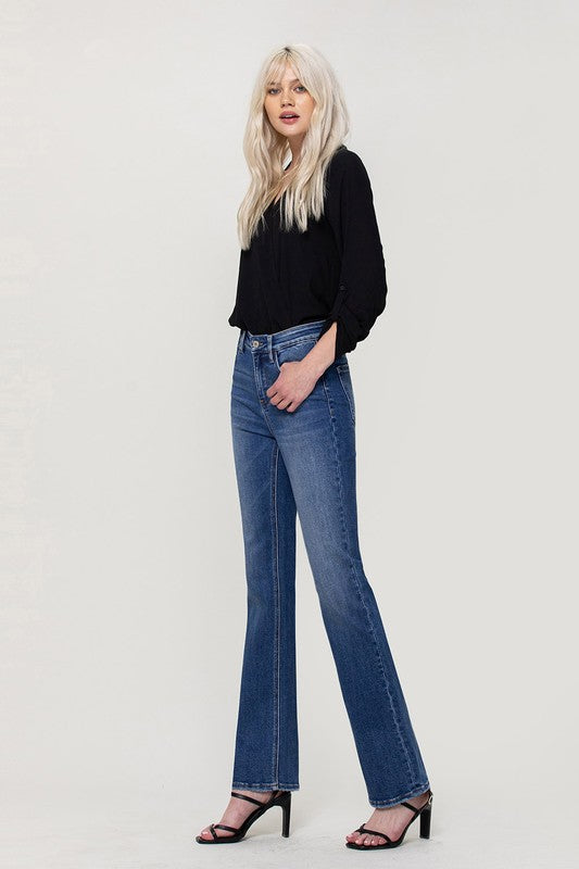 High Rise Stretch Slim Bootcut Jeans