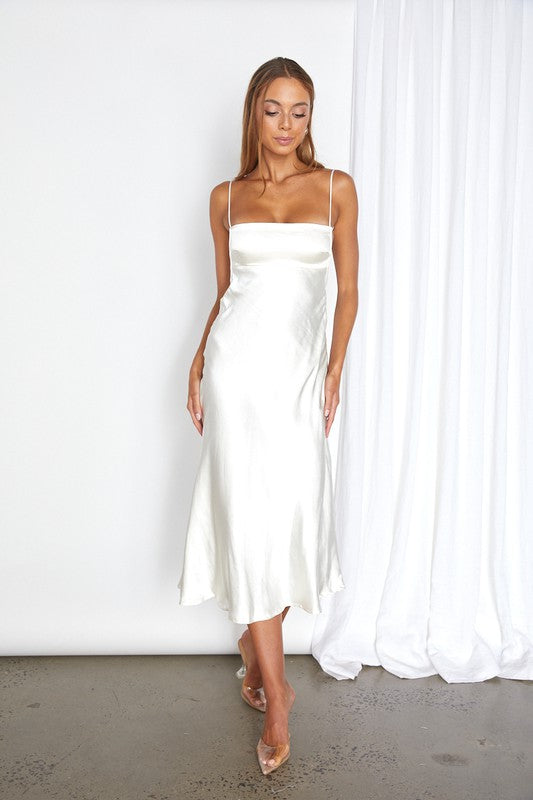 Satin Cami Midi Dress