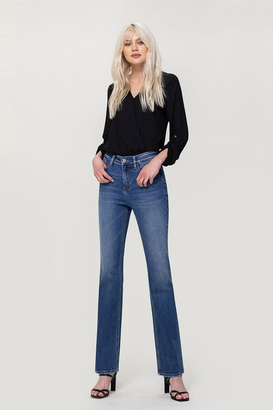 High Rise Stretch Slim Bootcut Jeans