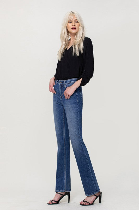 High Rise Stretch Slim Bootcut Jeans